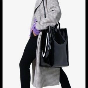 Acne Studios black patent Baker tote
